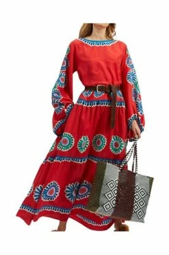 Uitgang 🌟 La DoubleJ Maxi Jurken Vesta 👗 Dress (Placée) Red 👏
