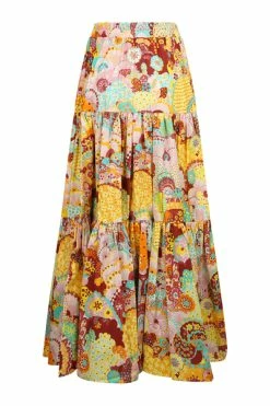 Korting π La DoubleJ Maxi Rokken Abstract-print Tiered π Skirt Orange π