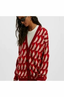 Groothandel 😍 La DoubleJ Truien & Vesten Knit Leisure Cardigan Red ❤️
